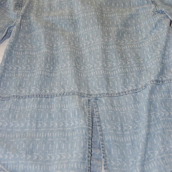Carbon 2 Cobalt patterned split-back chambray shirt - Picture 4 of 7